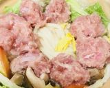 とりもち鍋☆ぐるり鶏つみれとモチの野菜鍋作り方2写真