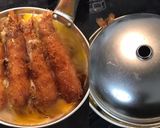 半熟とろ旨♡海老フライの卵とじ丼作り方3写真