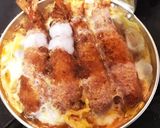 半熟とろ旨♡海老フライの卵とじ丼作り方4写真