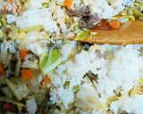 残り野菜で簡単炒飯のお好み焼き風作り方1写真