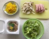 たくあんと納豆のパスタ作り方1写真