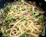 たくあんと納豆のパスタ作り方3写真