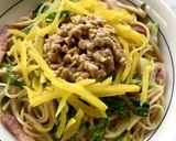 たくあんと納豆のパスタ作り方4写真