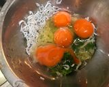 俺流！しらすと菜花のオムレツ作り方1写真