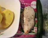 サラダチキンとカイワレ入り春のポテサラ作り方1写真