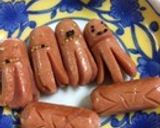 お歯黒ソーセー人♪(〇・▼・〇)作り方4写真