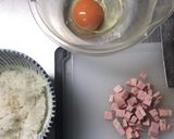 簡単！スパム（ベーコン）たまご丼作り方1写真