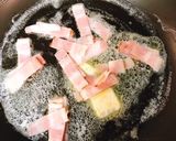豆苗と山茶茸、ベーコンのバター炒め作り方2写真