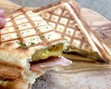チーズ（マヨ）とハムエッグのホットサンド作り方5写真