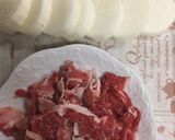 簡単！こんがり長芋の牛肉入り豆苗あんかけ作り方3写真