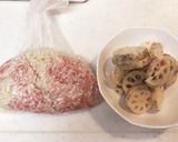 豚挽肉や鶏挽肉でれんこんのはさみ照り焼き作り方2写真
