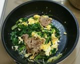 減塩 豚肩ロースと小松菜 卵の炒めもの作り方4写真