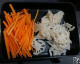 油炒めで！人参とレンコンの高菜キンピラ！作り方1写真