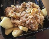 納豆とリンゴのスクランブルエッグ作り方4写真