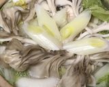 鍋焼き力うどん●おろし餡かけの鶏野菜鍋で作り方3写真