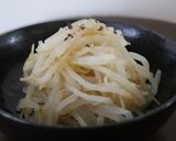 レンジ茹でもやしの白梅酢ドレッシングかけ作り方3写真