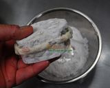 レンコンの挟み揚げ 精進料理作り方8写真