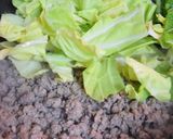たっぷり１人分＊キャベツのピリ辛ひき肉丼作り方4写真