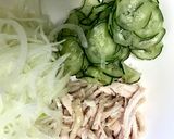 調味料3つ！サラダチキンと野菜の和え物作り方3写真