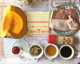 南瓜と鶏肉のマスタードハニーソース焼き作り方1写真