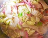 白菜と高菜漬の豆乳うどん⭐withチーズ作り方3写真