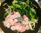 ゴマ油香る菜の花と豚肉の中華炒め作り方2写真