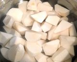 【あと出しご飯】牛こまとかいわれの里芋鍋作り方1写真