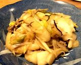 ネギ豚だいこん餅の韓国風炒め ごま甘酢味作り方7写真