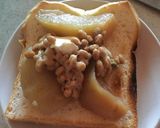 納豆とリンゴのトースト　チーズのせ作り方2写真
