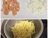 チキンのトマトクリームマカロニグラタン作り方1写真