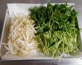 簡単★豆苗ともやしのビビンバ風丼✿作り方1写真