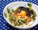 簡単★豆苗ともやしのビビンバ風丼✿作り方5写真