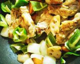 鳥手羽元と蓮根♡彩野菜の甘酢餡♪作り方10写真