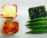 濃厚な味♦豆腐ピザ(オクラ&キムチ)作り方4写真