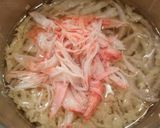 やわらか白菜とカニカマの味噌汁作り方3写真