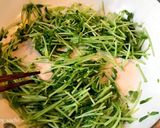 豆苗のコーン玉子バター醤油炒め作り方3写真