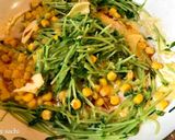 豆苗のコーン玉子バター醤油炒め作り方5写真