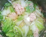 からだぽかぽか♥白菜の辛子明太子スープ作り方4写真