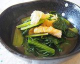 小松菜と油あげの煮物♪生姜を入れて♪作り方5写真