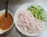棒棒鶏風鶏胸肉ときゅうりのごま和えサラダ作り方3写真