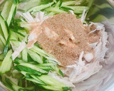 棒棒鶏風鶏胸肉ときゅうりのごま和えサラダ作り方4写真
