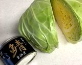 簡単。節約。キャベツ丸ごと鯖缶煮。作り方1写真