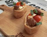 簡単★白菜漬けと鮭フレークのオープン稲荷作り方5写真