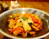 「厚揚げと舞茸のバジル炒め」作り方8写真