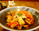 「厚揚げと舞茸のバジル炒め」作り方8写真