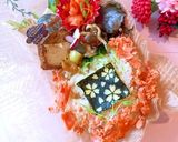 炊き込みご飯に桜 のりあーと 春デコ弁当作り方6写真