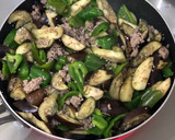 なすとピーマンとひき肉のカレー風味炒め作り方4写真