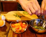 「トマトと枝豆の卵炒め」作り方1写真