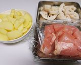 鶏、じゃがいも、蓮根の照り焼き作り方1写真
