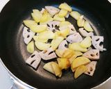 鶏、じゃがいも、蓮根の照り焼き作り方3写真